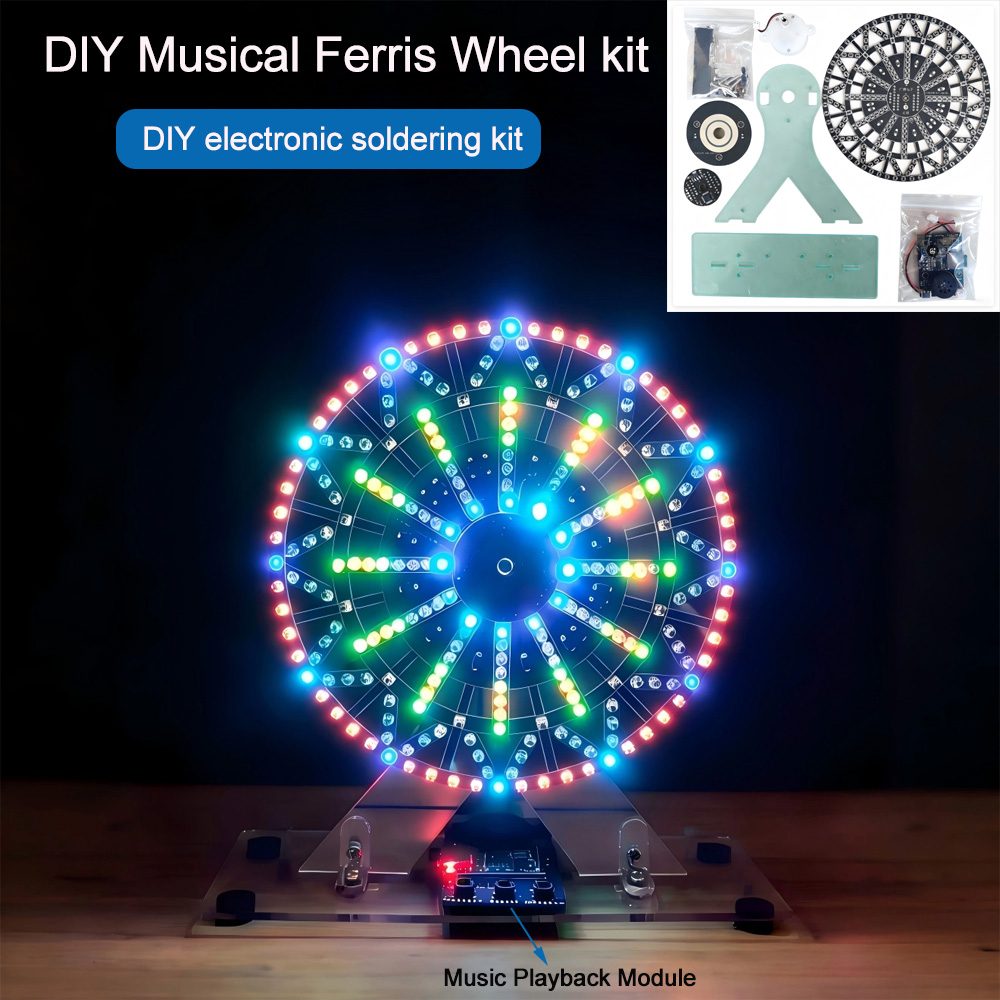 Diy Electronics Kits For Kids - ชุดอุปกรณ์อิเล็กทรอนิกส์ DIY ชุดวงล้อดนตรี LED พร้อมไฟ LED