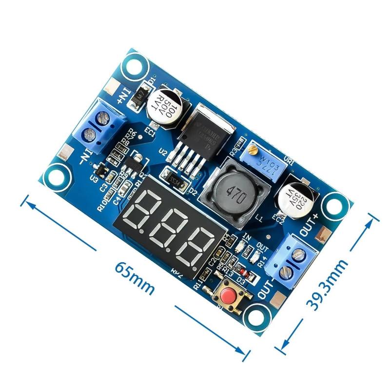 Diy Electronics Power Supply - โมดูลจ่ายไฟ LM2596 พร้อมหน้าจอแสดงผล 3A 2.5-40V ปรับค่าแรงดันไฟฟ้า