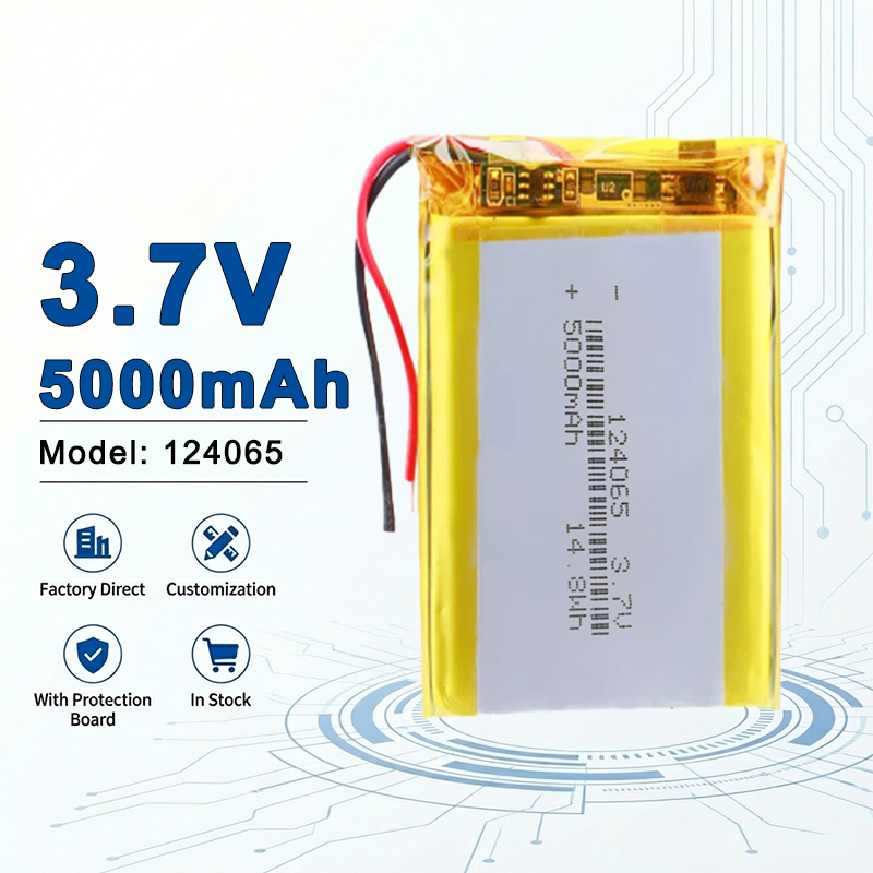 Diy Wearable Electronics - แบตเตอรี่ลิเธียมไอออนแบบชาร์จได้ 124065 3.7V 5000mAh สำหรับอุปกรณ์อิเล็กทรอนิกส์แบบพกพา, อุปกรณ์สวมใส่