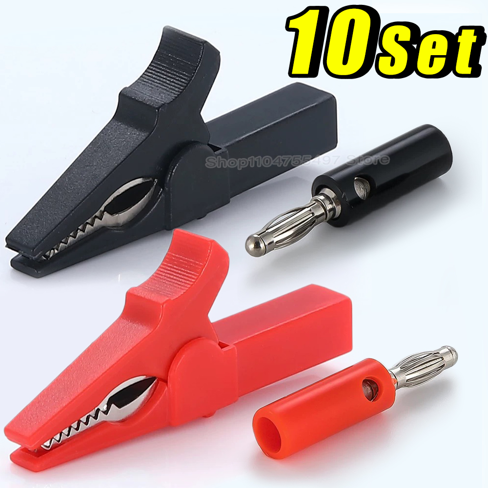 คลิปจระเข้พร้อมปลั๊กกล้วยชุดไม - Crocodile Clip Set บทวิจารณ์และราคา
