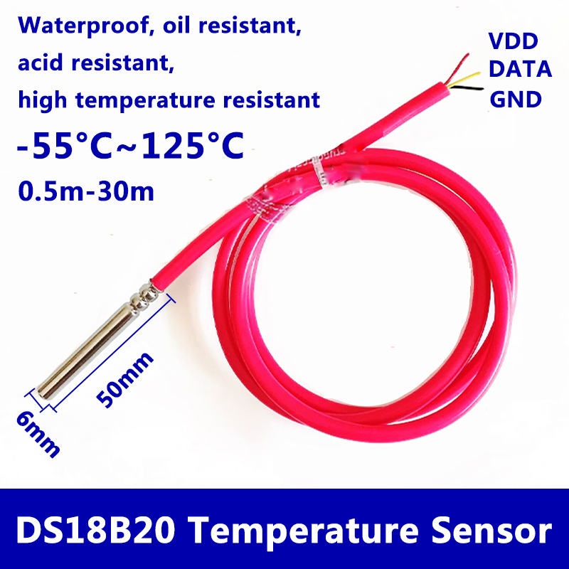 DS18B20 กันน้ําดิจิตอลเซ็นเซอร - Ds18B20 Temperature Sensor บทวิจารณ์และราคา